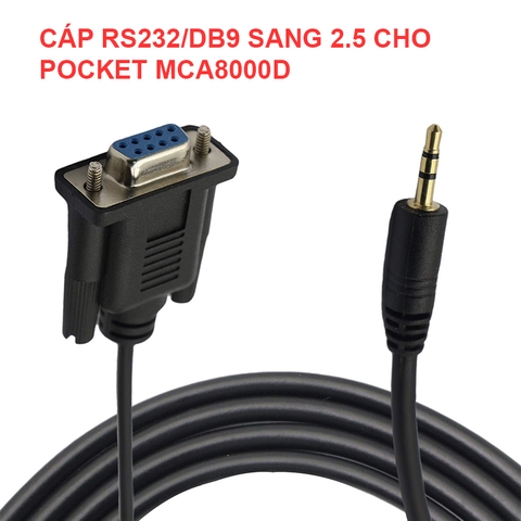 Dây RS232 cho Pocket MCA8000D - RS232 DB9 to 2.5mm TRS for MCA-8000D digital multichannel analyzer