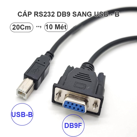 DB9 Female to USB B-Port Male Printing Port RS232 Serial Cable
