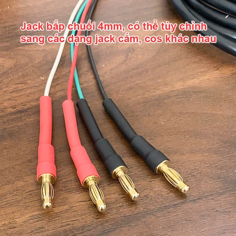 Dây 4pin GX12 GX16 sang 4 đầu bắp chuối tùy chỉnh theo yêu cầu