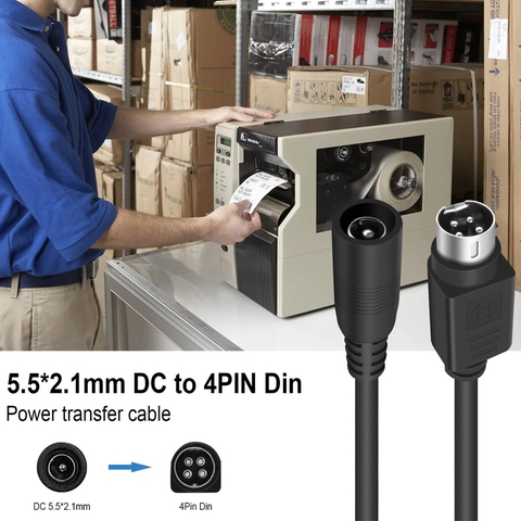 Dây nguồn DC 5.5x2.1mm cái sang mini DIN 4pin