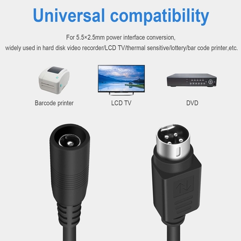Dây nguồn DC 5.5x2.1mm cái sang mini DIN 4pin