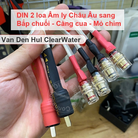 Rắc loa cho âm ly Châu Âu Bang & Olufsen dây đồng Van Den Hul - 2-pin DIN audio plug from amplifier to banana plug