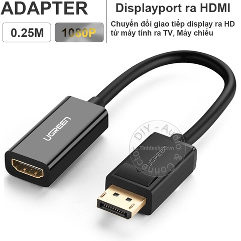 Displayport ra HDMI 4K 25Cm Ugreen MM137 40363 - Displayport to HDMI adapter support 4K 30Hz