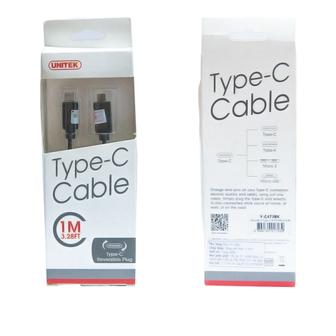 Cáp USB C sang Micro USB 1 mét Unitek Y-C473BK - USB type C to Micro USB cable