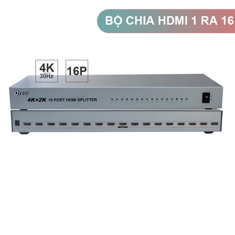 Bộ chia 16 cổng HDMI 4K chính hãng DTECH DT-7116