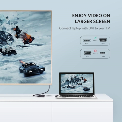 Bộ chuyển DVI sang VGA full HD1080P 20Cm Ugreen 40259 - DVI-D 24+1 to VGA converter