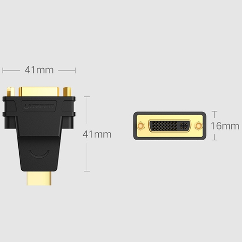 Đầu chuyển đổi HDMI đực sang DVI cái hoặc ngược lại DVI ra HDMI full HD 1080P Ugreen 20123