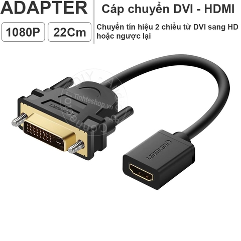 HD sang DVI Ugreen 20136 full HD1080P - DVI female to HDMI male adapter