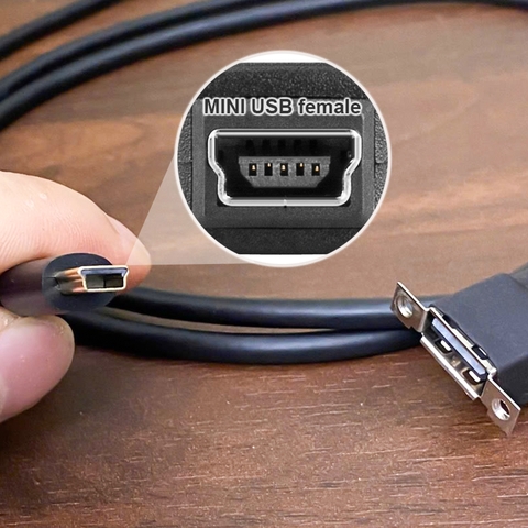 Cáp mini USB sang USB cái lắp bảng điều khiển - Mini Usb Panel Mount