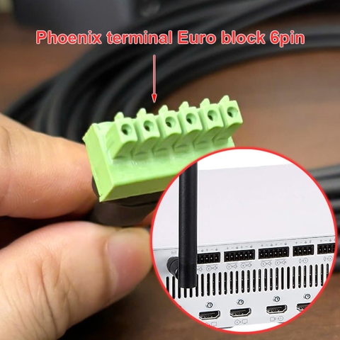 Dây 6pin Phoenix terminal Euro block sang 2 RCA cho bộ thiết bị hội nghị truyền hình Webex Room Kit Pro