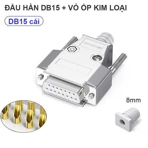 Đầu hàn dây DB15 vỏ kim loại, chân đồng HD-Link Y-1523F