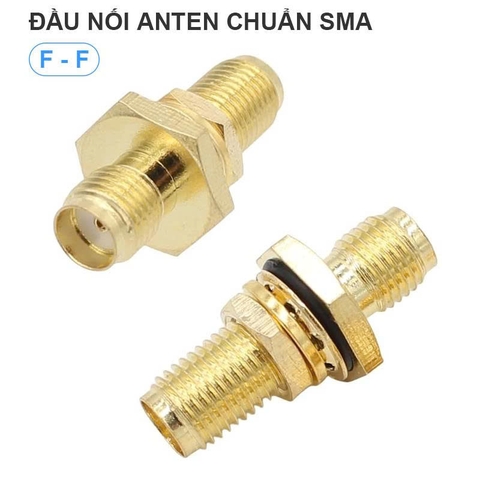 Jack chuyển SMA cái sang cái chống thấm nước gắn bảng điều khiển - Bộ 2 đầu nối SMA gắn bảng chống thấm nước dùng cho ăng-ten đồng trục RF, có lỗ gắn trên vách ngăn.