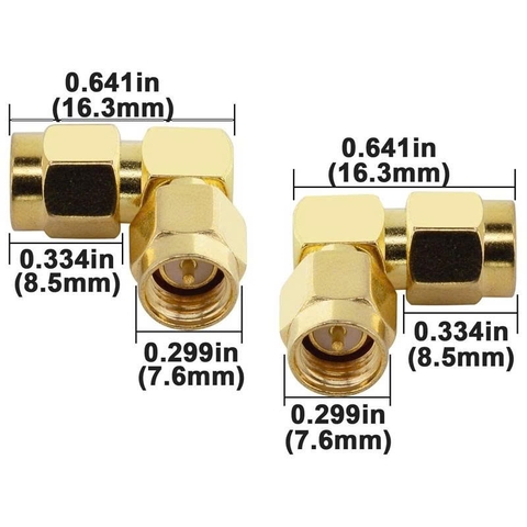 Jack chuyển đổi 90 độ SMA đực sang SMA đực - Jack 90-degree SMA male to SMA male adapter