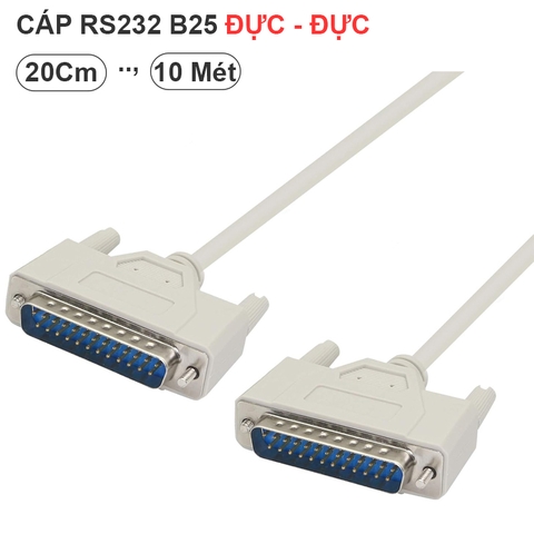 DB25 Male to Male Parallel Printer Cable for Connecting Computer with DB25 Female Interface to Printer
