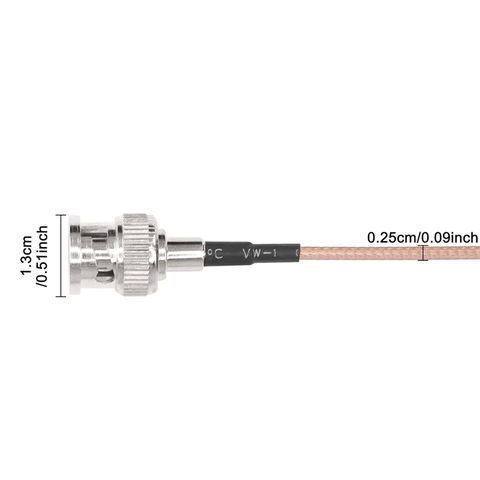 Cáp BNC đực bấm 1 đầu - RG316 50 Ohm BNC male cable with open terminal connectors