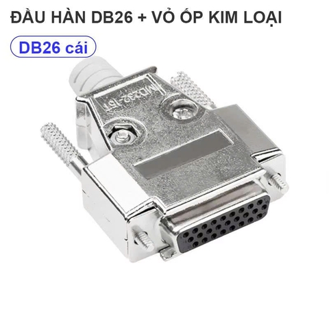 Jack hàn DB26 cái (Female) kèm vỏ ốp kim loại.