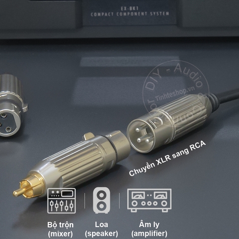 Rắc canon ra hoa sen 2 chiếc - XLR female to RCA male adapter