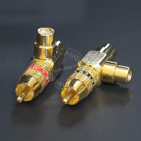 Đầu chia jack hoa sen 1 ra 2 nhân đồng mạ vàng 24K 1 chiếc - AV splitter 1 in 2 out