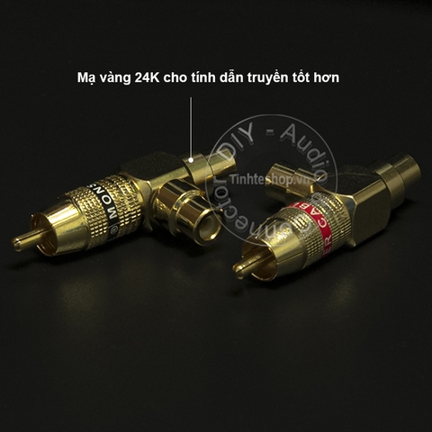 1 chiếc - Đầu chia AV RCA audio 1 ra 2 - Jack gộp 2 AV cái sang 1 AV đực gold 24K