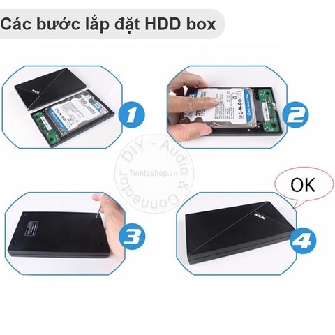 HDD box 2.5 SATA III USB 3.0 SSK SHE-088 - Hộp đựng và đọc ổ cứng SSD HDD tốc độ cao 5Gbps