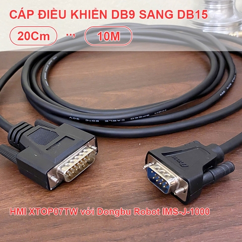 Cáp lập trình PLC RS422 DB9 sang DB15 cho màn hình HMI XTOP07TW với bộ điều khiển robot công nghiệp Dongbu Robot IMS-J-1000