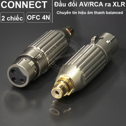 Bộ 2 jack canon đực sang AV hoa sen cái DIY - XLR male to RCA female jack plug