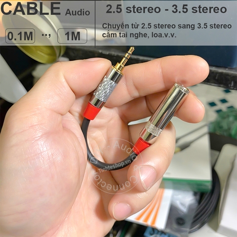 Dây 2.5 mono sang 3.5 stereo cắm tai nghe bộ đàm