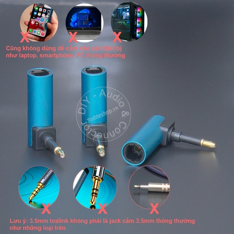 Đầu chuyển optical sang 3.5 - Mini 3.5mm toslink to optical audio jack at right angle