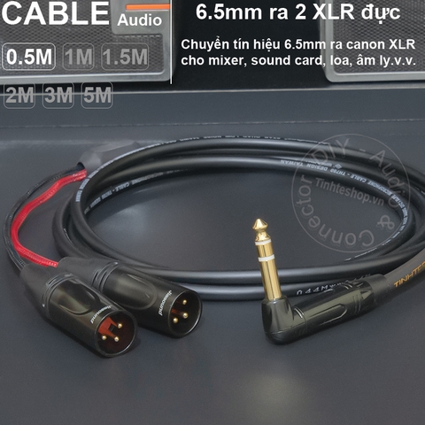 Jack 6 ly ra canon DIY 0.5 đến 5 mét - 6.35mm to 2 XLR male stereo cable