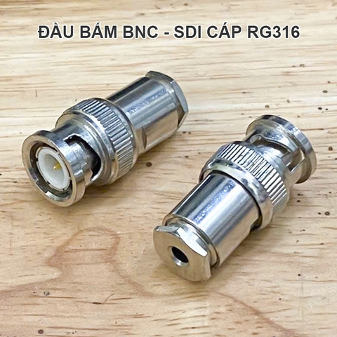 Đầu bấm BNC SDI cho cáp đồng trục RG316 - BNC SDI plug for RG316 micro coaxial cable