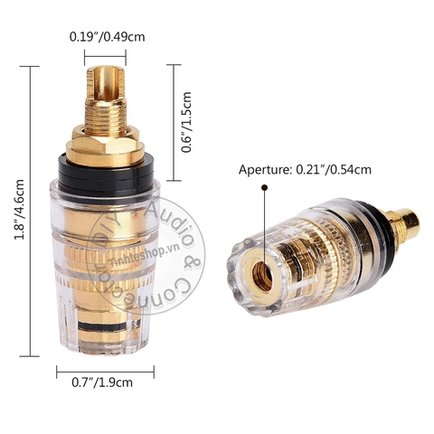 Cọc loa bắp chuối đa năng chân ngắn cỡ lớn 4 chiếc - Audio banana female plug