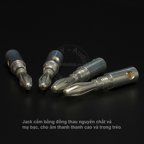 Jack bắp chuối mạ bạc nhân đồng loại mềm cắm cho Loa Âm ly 4 chiếc - Banana plug copper silver plated