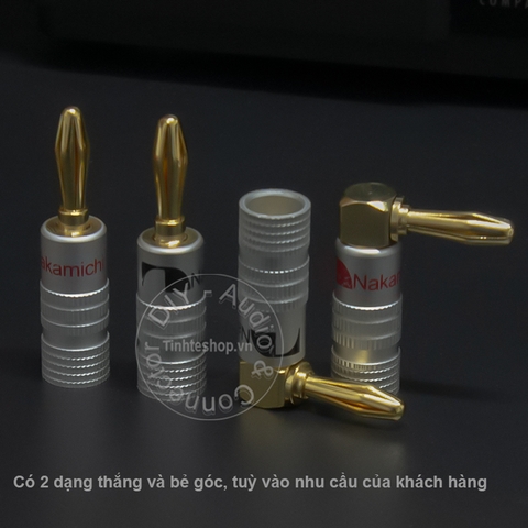 Giắc bắp chuối cắm cho Loa Âm ly DVD nhân đồng mạ vàng 4 chiếc - Audio banana plug