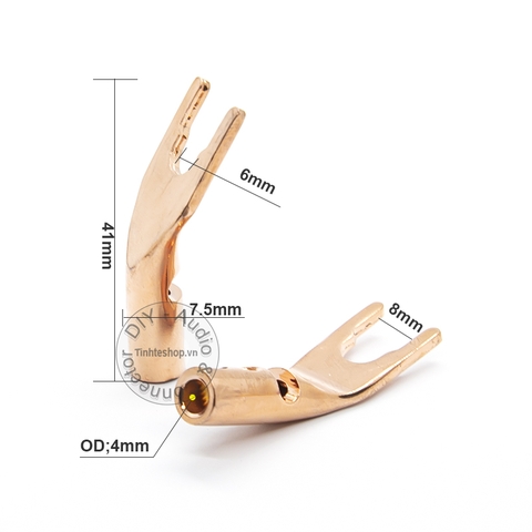 2 chiếc - Jack loa càng cua đồng OFC - Rắc càng cua đồng gài vào Loa Âm ly OD4mm