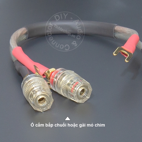 Càng cua sang bắp chuối 1 vế 0.1 đến 1 mét - DIY jack Y to banana socket