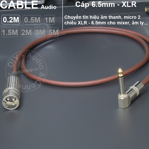 Dây micro canon đưc sang 6 ly DIY 0.2 đến 5 mét - XLR male to 6.35mm mono male microphone audio cable