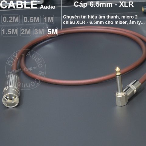 Dây micro canon đưc sang 6 ly DIY 0.2 đến 5 mét - XLR male to 6.35mm mono male microphone audio cable