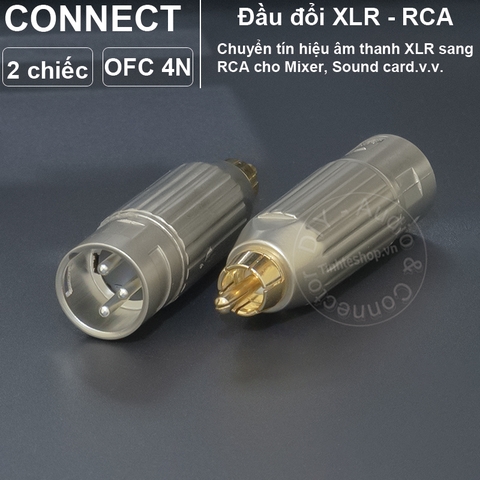 Jack canon sang AV đực DIY 2 chiếc - RCA male to XLR male adapter