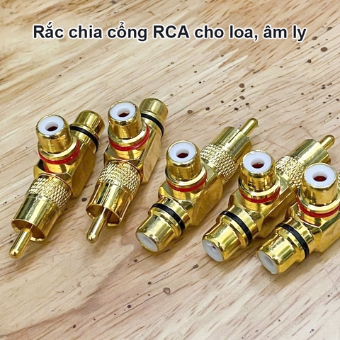 Rắc chia AV 1 thành 2 cắm cho 2 loa 2 âm ly - RCA splitter adapter