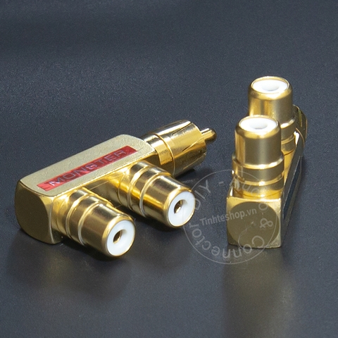 Rắc chia RCA 1 thành 2 nhân đồng mạ vàng 24K - RCA male to 2 RCA female
