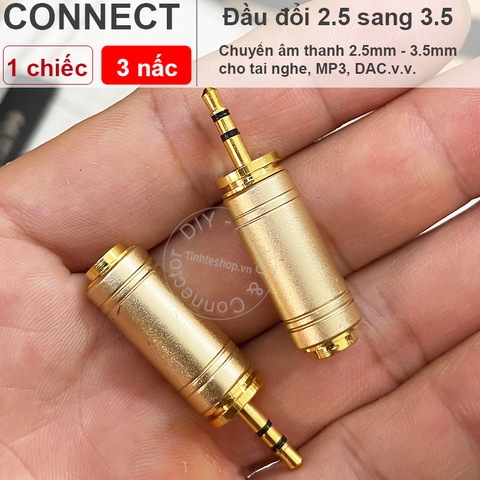Jack 2.5 sang 3.5 stereo DAI.SEI D-AP2634 - 24K gold plated copper 2.5mm to 3.5mm stereo audio converter