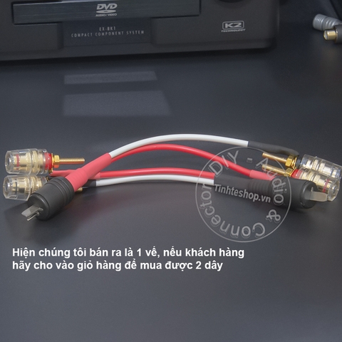 Dây 2 chân sang bắp chuối cho âm ly cổ Châu Âu - DIY 2pin DIN to banana plug audio cable for European amplifier