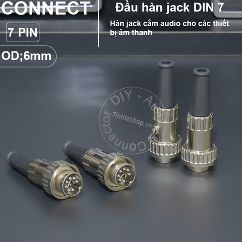 Jack DIN 7pin văn ren cho âm ly Châu Âu - 7-pin audio plug for European amplifier