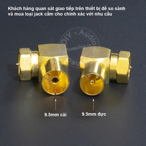 Giắc cắm TV F5 đực sang 9.5mm cái - F5 male to 9.5mm TV female adapter
