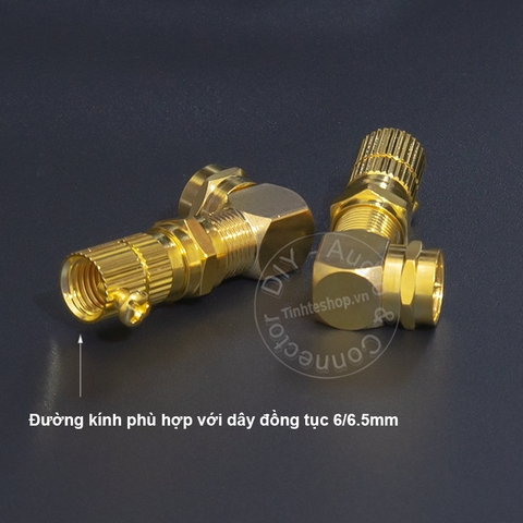Đầu cắm F5 cho anten TV Đầu thu Truyền hình mặt đất kèm chuôi vặn - F5 male - female connector