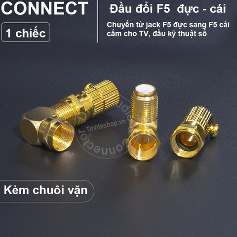Đầu cắm F5 cho anten TV Đầu thu Truyền hình mặt đất kèm chuôi vặn - F5 male - female connector