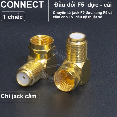 Đầu cắm F5 cho anten TV Đầu thu Truyền hình mặt đất kèm chuôi vặn - F5 male - female connector