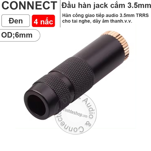Jack 3.5 cái 4 nấc TRRS OD6mm - 3.5mm 4-pole 24K gold-plated female audio jack