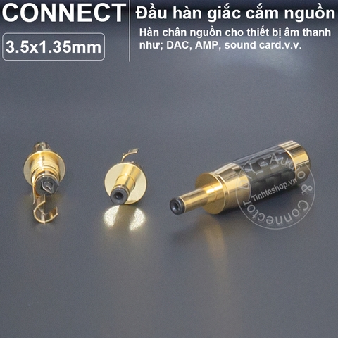 Jack cắm nguồn DC cho DAC AMP 5.5x2.1mm 5.5x2.5mm 3.5x1.35mm 4.0x1.7mm - Tin solder DC power jack for audio equipment