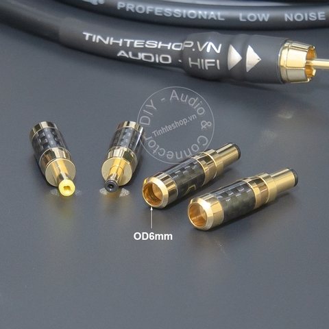 Giắc cắm nguồn 4.0x1.7mm cho DAC AMP - Power jack 4.0x1.7mm in 24K gold-plated copper with carbon shell